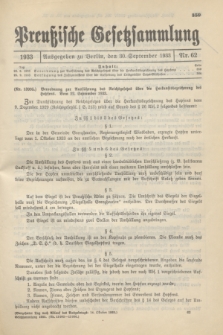 Preußische Gesetzsammlung. 1933, Nr. 62 (30 September)