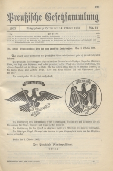 Preußische Gesetzsammlung. 1933, Nr. 64 (14 Oktober)