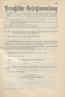 Preußische Gesetzsammlung. 1933, Nr. 66 (21 Oktober)