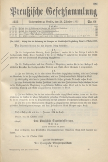 Preußische Gesetzsammlung. 1933, Nr. 68 (28 Oktober)