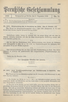 Preußische Gesetzsammlung. 1933, Nr. 76 (6 Dezember)