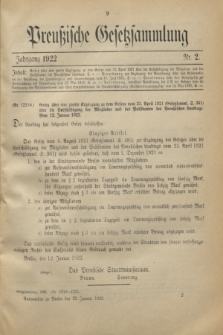Preußische Gesetzsammlung. 1922, Nr. 2 (23 Februar)