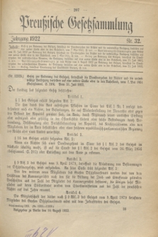 Preußische Gesetzsammlung. 1922, Nr. 32 (10 August)