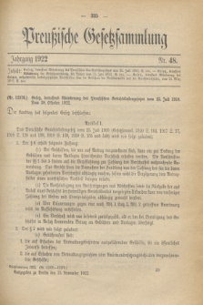 Preußische Gesetzsammlung. 1922, Nr. 48 (15 November)