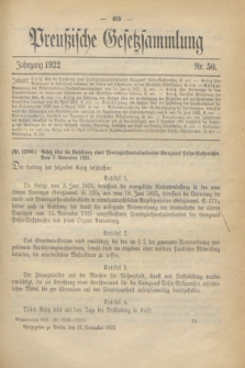 Preußische Gesetzsammlung. 1922, Nr. 50 (25 November)