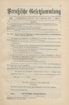 Preußische Gesetzsammlung. 1931, Nr. 3 (7 Februar)