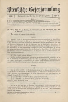 Preußische Gesetzsammlung. 1931, Nr. 6 (17 März)