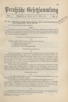 Preußische Gesetzsammlung. 1931, Nr. 11 (31 März)