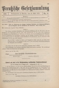 Preußische Gesetzsammlung. 1931, Nr. 18 (29 Mai)