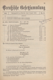 Preußische Gesetzsammlung. 1931, Nr. 21 (6 Juni)