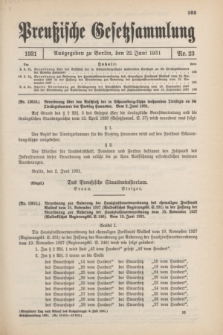 Preußische Gesetzsammlung. 1931, Nr. 23 (22 Juni)