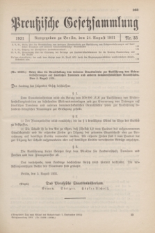 Preußische Gesetzsammlung. 1931, Nr. 33 (24 August)