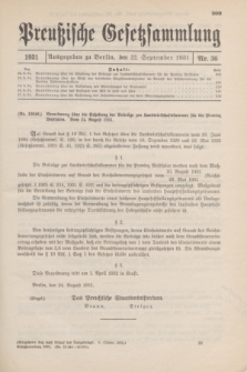 Preußische Gesetzsammlung. 1931, Nr. 36 (22 September)