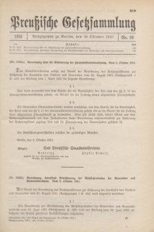 Preußische Gesetzsammlung. 1931, Nr. 39 (10 Oktober)