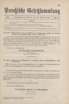 Preußische Gesetzsammlung. 1931, Nr. 41 (22 Oktober)