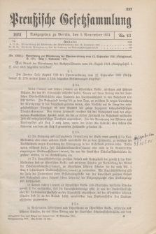 Preußische Gesetzsammlung. 1931, Nr. 43 (5 November)