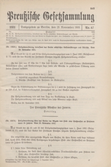 Preußische Gesetzsammlung. 1931, Nr. 47 (21 November)
