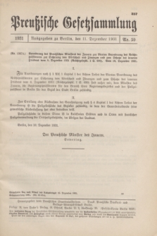 Preußische Gesetzsammlung. 1931, Nr. 50 (11 Dezember)