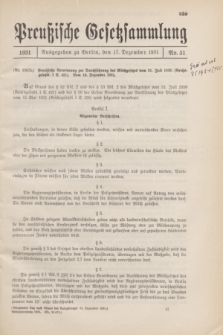 Preußische Gesetzsammlung. 1931, Nr. 51 (17 Dezember)