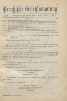 Preußische Gesetzsammlung. 1934, Nr. 2 (6 Januar)