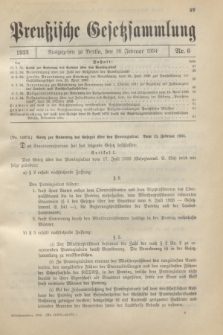 Preußische Gesetzsammlung. 1934, Nr. 6 (16 Februar)