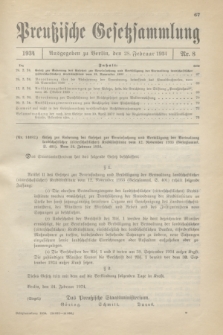 Preußische Gesetzsammlung. 1934, Nr. 8 (28 Februar)