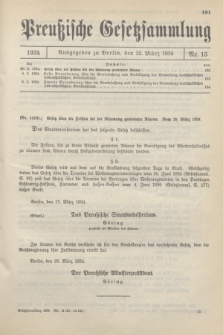 Preußische Gesetzsammlung. 1934, Nr. 15 (22 März)