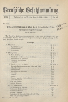 Preußische Gesetzsammlung. 1934, Nr. 17 (28 März)