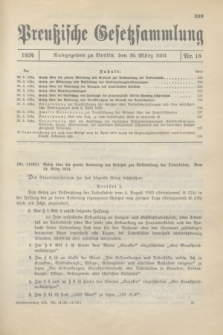Preußische Gesetzsammlung. 1934, Nr. 18 (29 März)