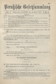 Preußische Gesetzsammlung. 1934, Nr. 22 (20 April)