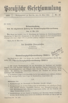 Preußische Gesetzsammlung. 1934, Nr. 25 (25 Mai)