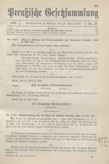 Preußische Gesetzsammlung. 1934, Nr. 26 (25 Mai)