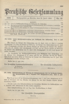 Preußische Gesetzsammlung. 1934, Nr. 33 (28 Juli)