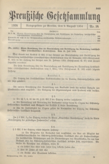 Preußische Gesetzsammlung. 1934, Nr. 34 (9 August)