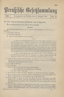 Preußische Gesetzsammlung. 1934, Nr. 36 (21 August)