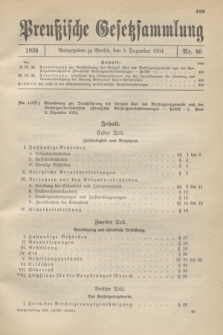 Preußische Gesetzsammlung. 1934, Nr. 46 (8 Dezember)