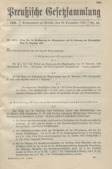 Preußische Gesetzsammlung. 1934, Nr. 49 (29 Dezember)