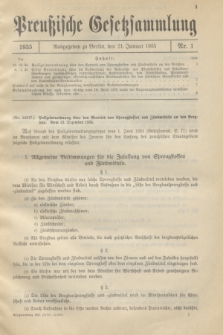 Preußische Gesetzsammlung. 1935, Nr. 1 (21 Januar)