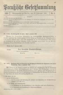 Preußische Gesetzsammlung. 1935, Nr. 4 (21 Februar)