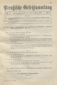 Preußische Gesetzsammlung. 1935, Nr. 8 (16 März)