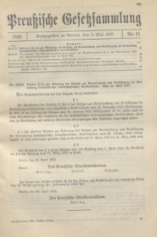 Preußische Gesetzsammlung. 1935, Nr. 11 (3 Mai)