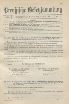 Preußische Gesetzsammlung. 1935, Nr. 12 (24 Mai)
