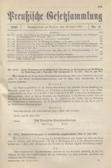 Preußische Gesetzsammlung. 1935, Nr. 18 (30 Juli)