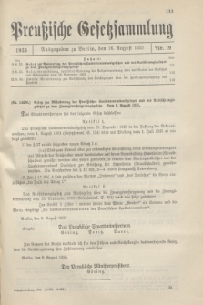 Preußische Gesetzsammlung. 1935, Nr. 19 (16 August)