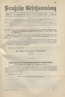 Preußische Gesetzsammlung. 1935, Nr. 20 (31 August)