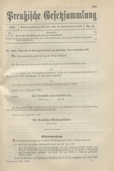Preußische Gesetzsammlung. 1935, Nr. 21 (14 September)