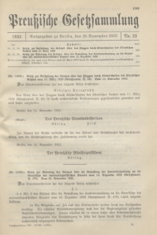 Preußische Gesetzsammlung. 1935, Nr. 25 (29 November)