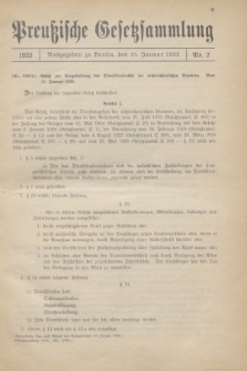 Preußische Gesetzsammlung. 1932, Nr. 2 (13 Januar)