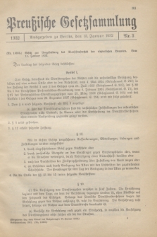 Preußische Gesetzsammlung. 1932, Nr. 3 (13 Januar)