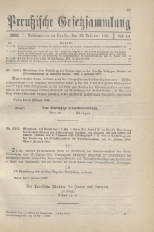 Preußische Gesetzsammlung. 1932, Nr. 10 (16 Februar)
